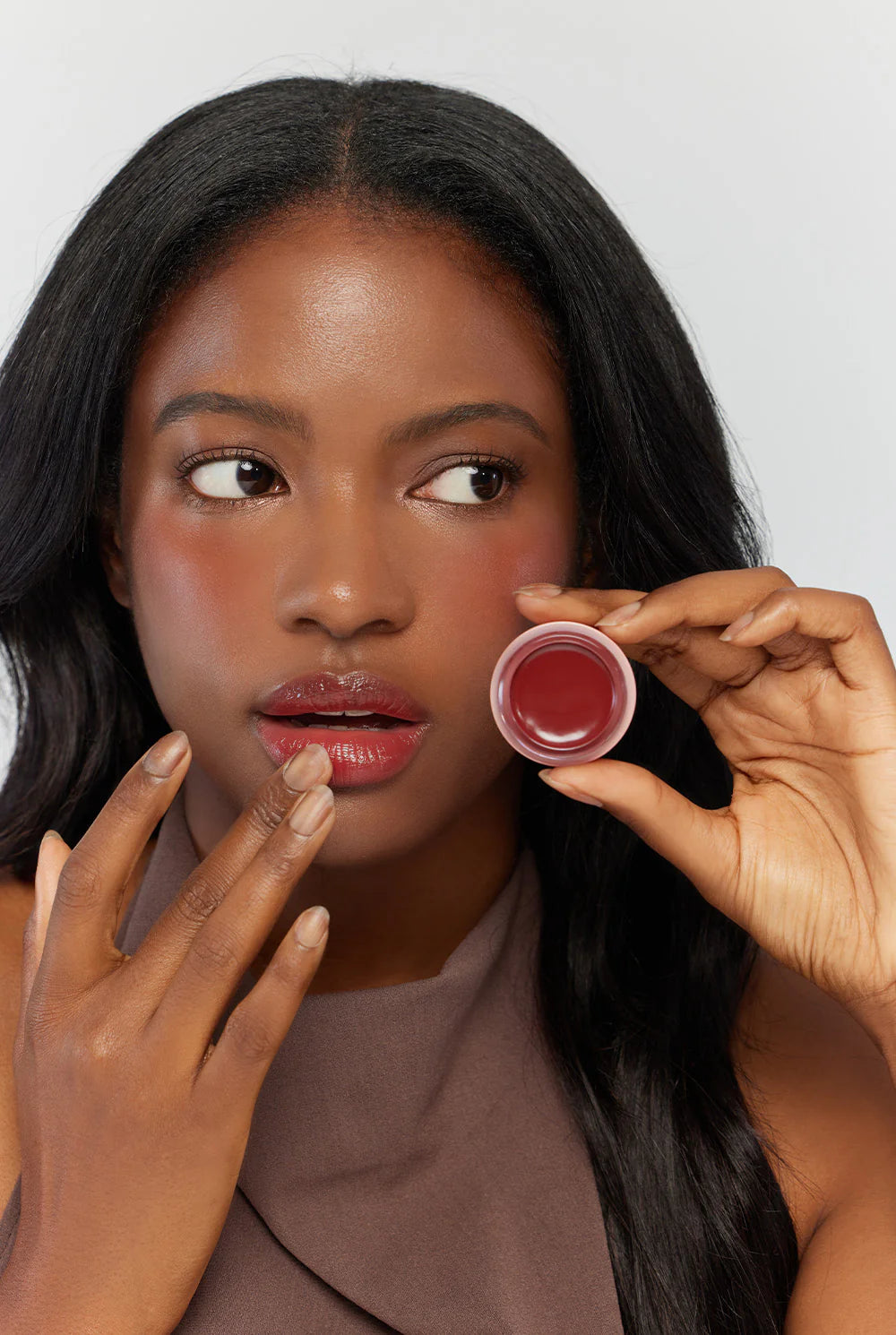 Hapa Kristin Cosmetics Gleam Glow Lip & Blush #102 Plum Red