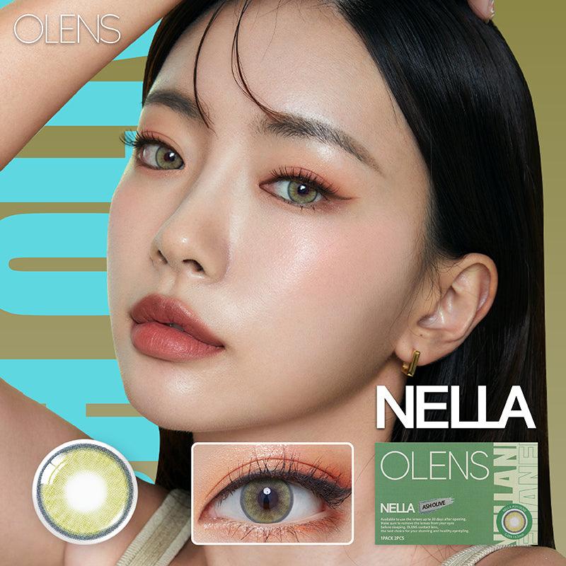 OLENS Nella Ash Olive (MONTH/2P) - MASHED POTATO UK | Colour Contact Lens