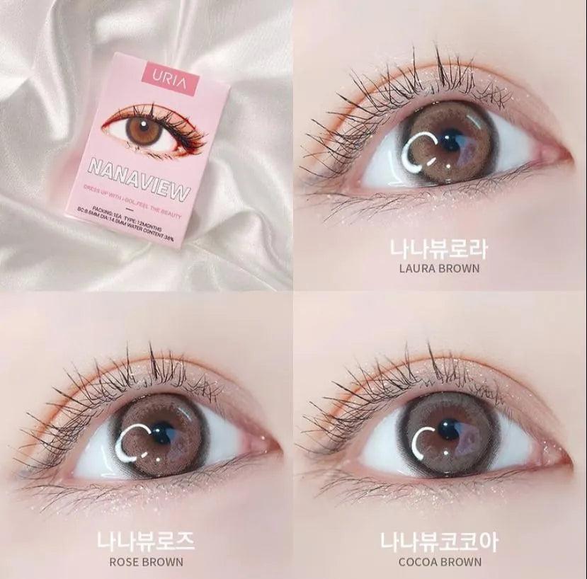 iDOL URIA NANA VIEW Rose Brown (YEAR/1 Piece) - MASHED POTATO UK | Colour Contact Lens