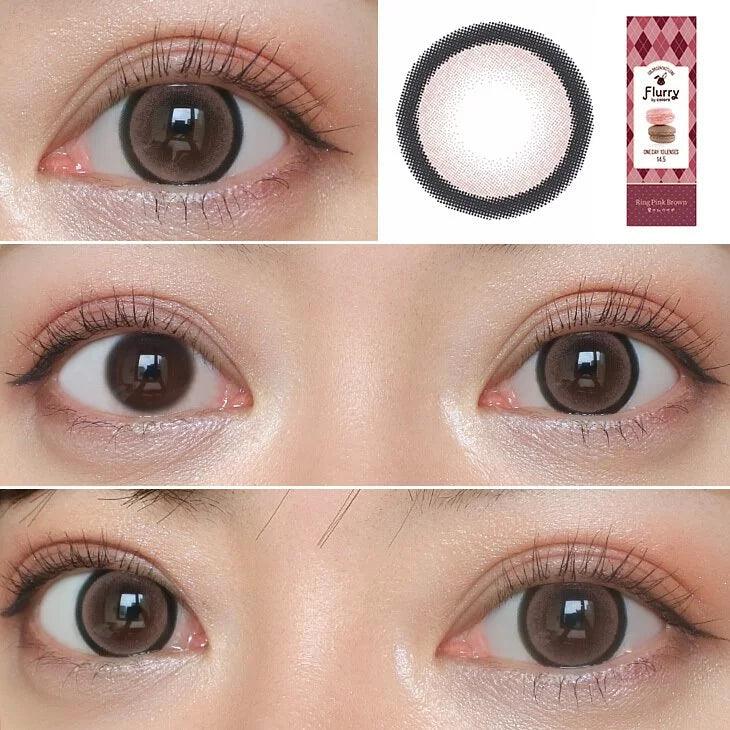Flurry Ring Pink Brown (DAILY/10P) - MASHED POTATO UK | Colour Contact Lens