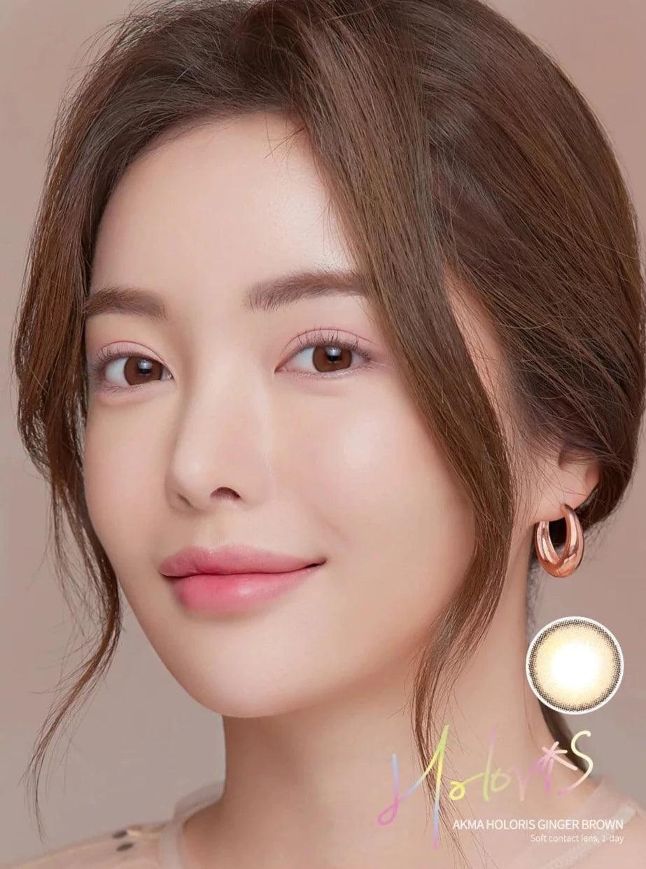 LENSME Akma Holoris Ginger Brown (DAILY/30P) - MASHED POTATO UK | Colour Contact Lens