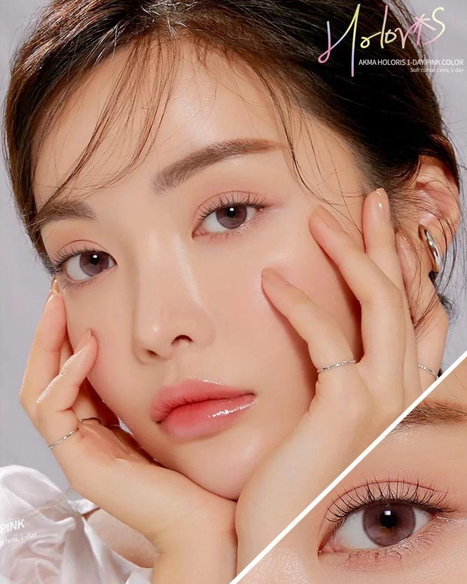 LENSME Akma Holoris Pink (DAILY/30P) - MASHED POTATO UK | Colour Contact Lens