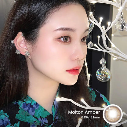 i-SHA Oriana Molton Amber Brown (YEAR/1 Piece)-MASHED POTATO UK | Colour Contact Lens