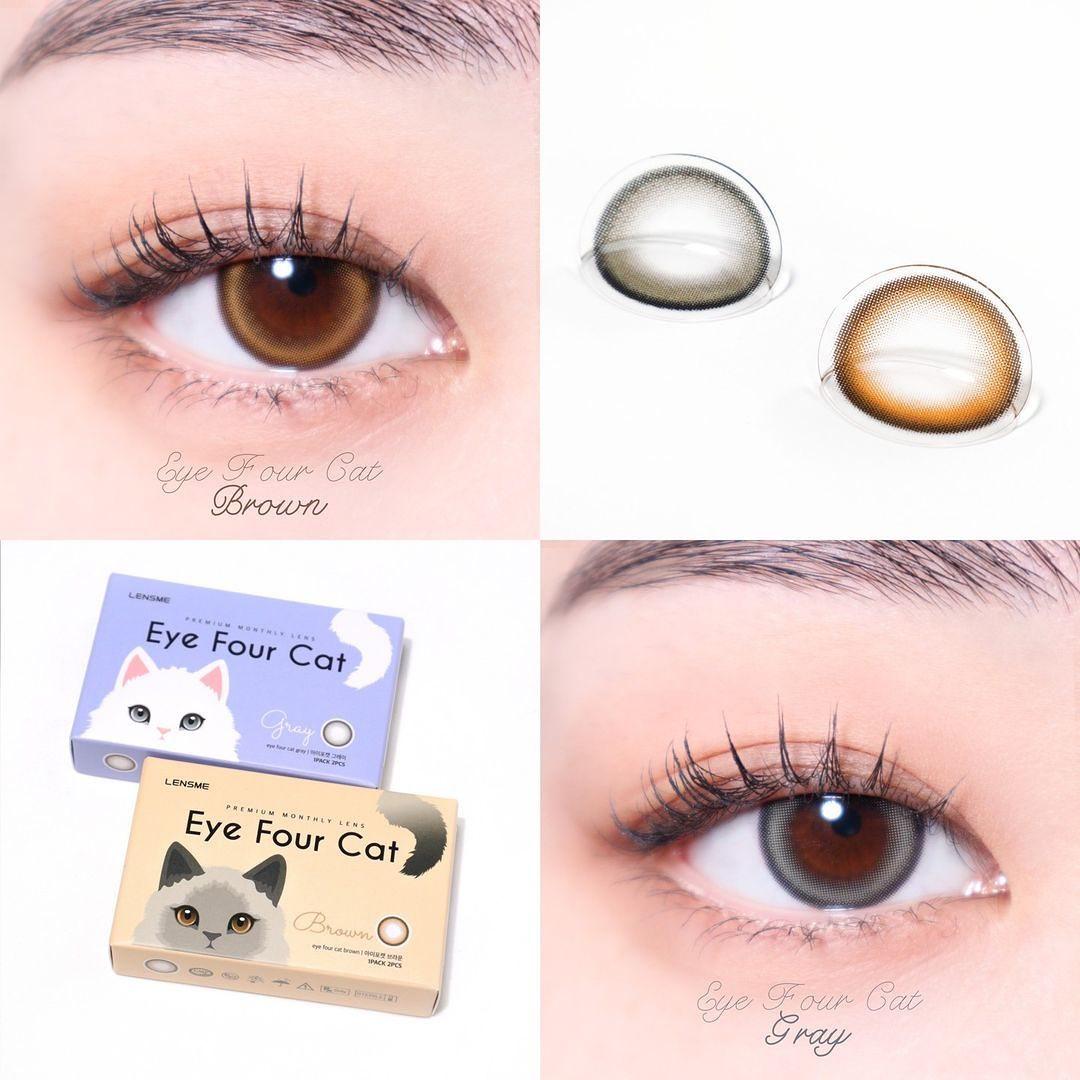 LENSME Eye Four Cat Gray (MONTH/2P) Mashed Potato Company Colored Contact Lenses