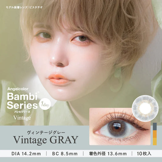 Angelcolor Bambi Series Vintage Gray (DAILY/10P) Mashed Potato Company Colored Contact Lenses