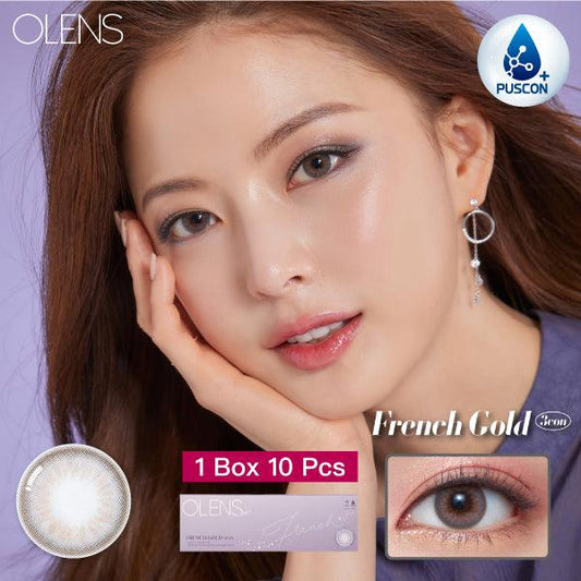 OLENS French Gold 3Con Gray (DAILY/10P) Mashed Potato Company Colored Contact Lenses