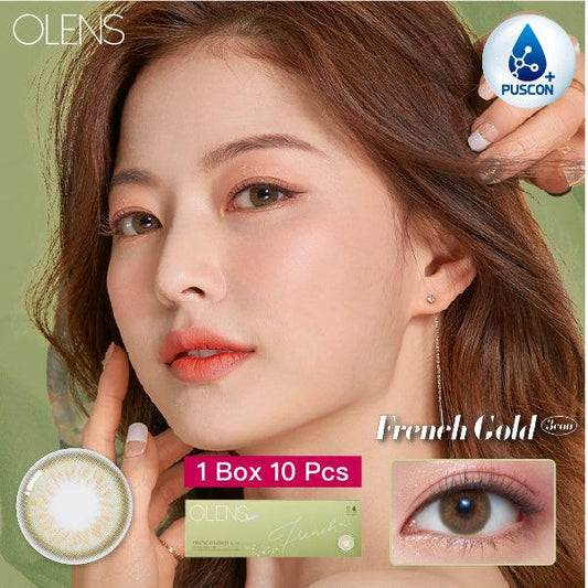 OLENS French Gold 3Con Olive (DAILY/10P) Mashed Potato Company Colored Contact Lenses