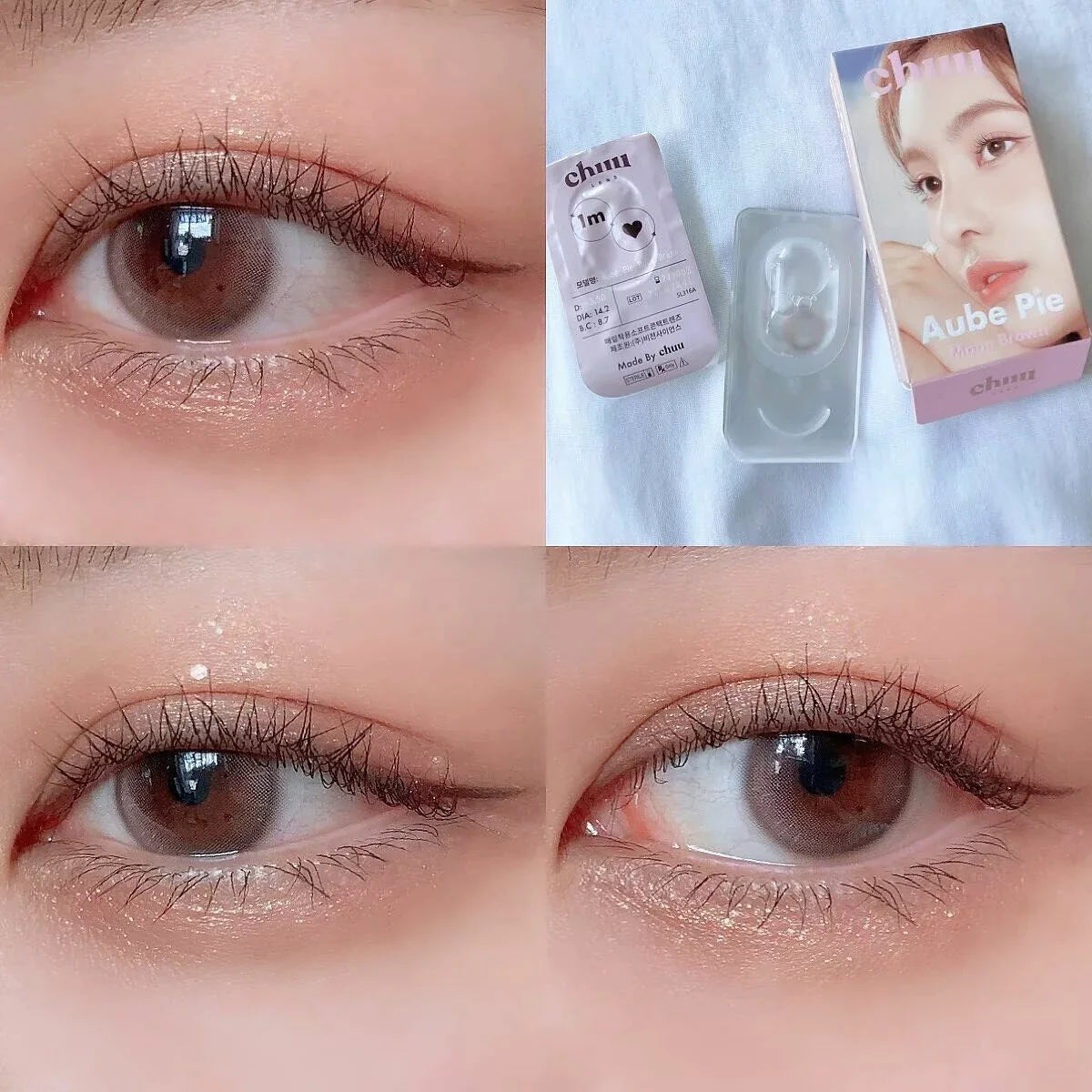 Chuu Lens Aube Pie Moon Brown (Month/2P) Mashed Potato Company Colored Contact Lenses