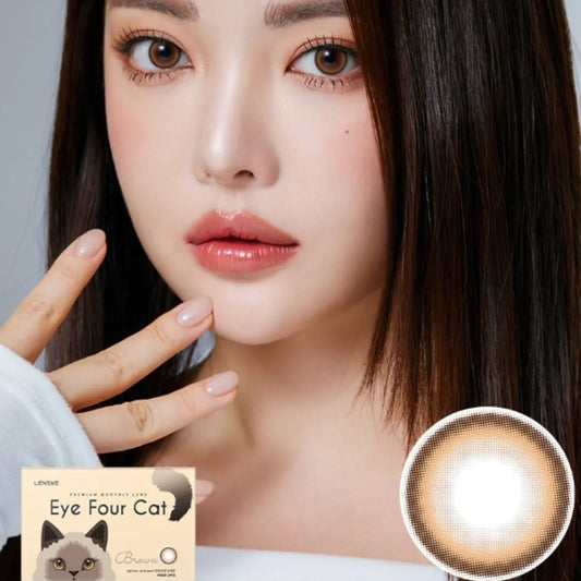LENSME Eye Four Cat Brown (MONTH/2P) Mashed Potato Company Colored Contact Lenses