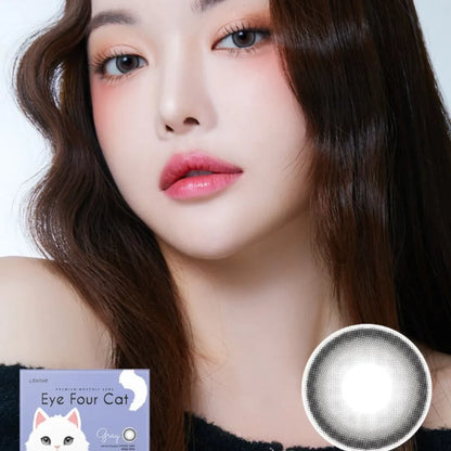 LENSME Eye Four Cat Gray (MONTH/2P) Mashed Potato Company Colored Contact Lenses