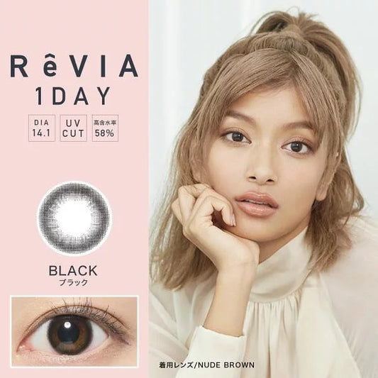 ReVIA Circle Black (DAILY/10P) Mashed Potato Company Colored Contact Lenses