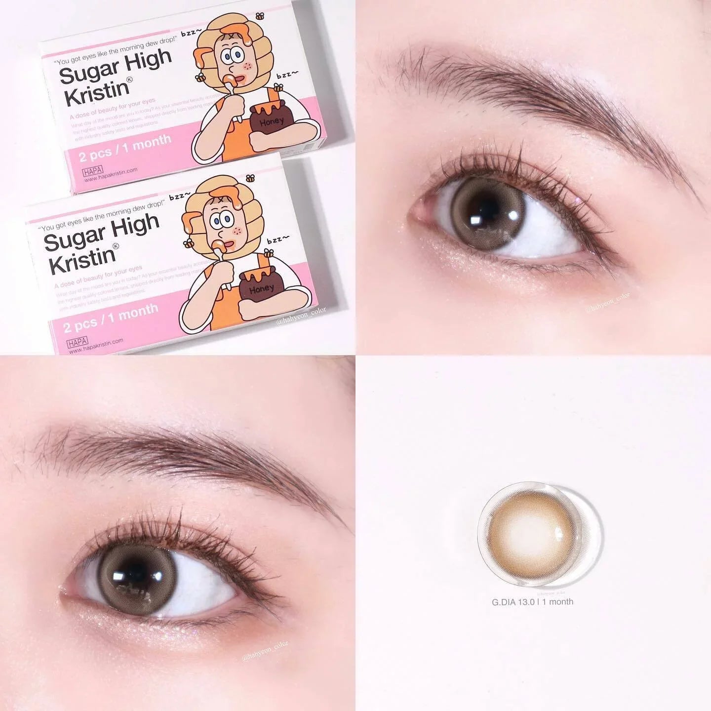 Hapa Kristin Sugar High Kristin Beige (Month/2P) Mashed Potato Company Colored Contact Lenses